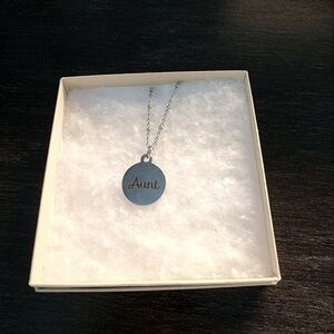 NIB Handmade Stainless Steel Aunt Charm Necklace